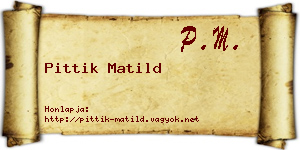 Pittik Matild névjegykártya